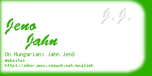 jeno jahn business card