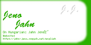 jeno jahn business card